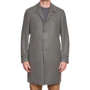 BOGLIOLI Milano Gray Virgin Wool Blend Flannel Unlined Coat EU 48 NEW US 38