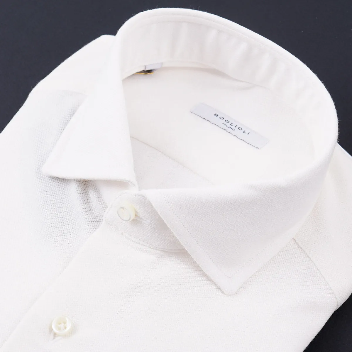 Boglioli Slim-Fit Pique Knit Cotton Shirt