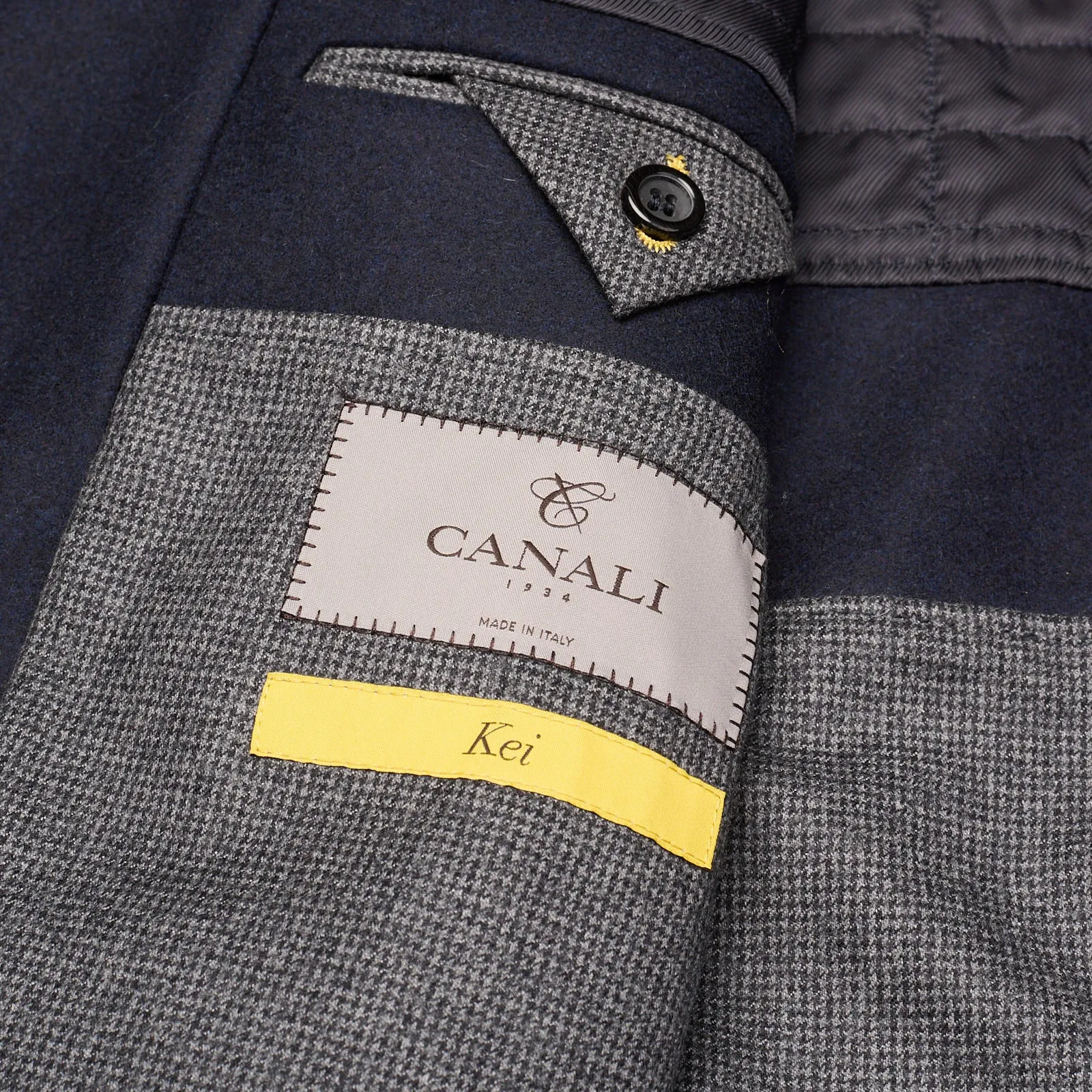 CANALI KEI Navy Blue Flannel Wool Jacket Coat EU 48 NEW US 38