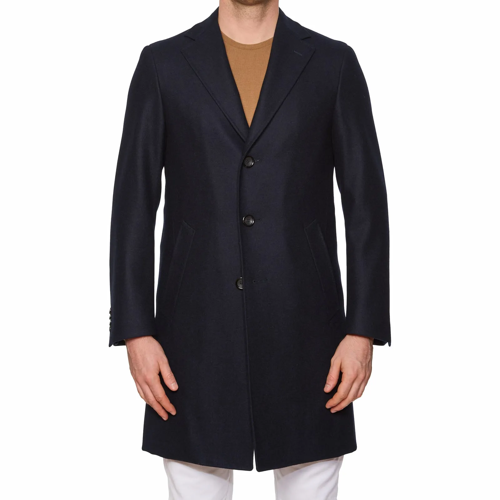 CANALI KEI Navy Blue Flannel Wool Jacket Coat EU 48 NEW US 38