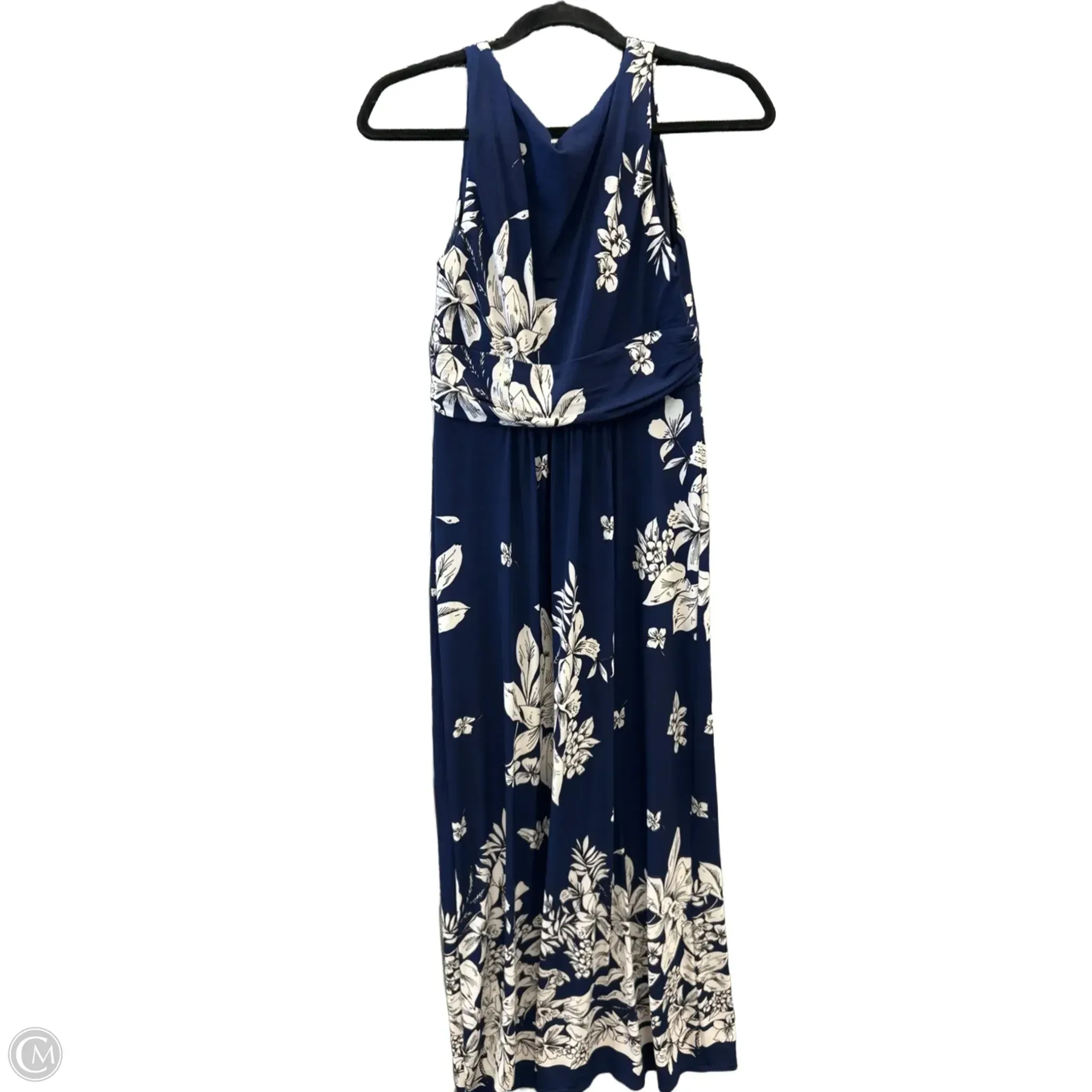 Dress Casual Maxi By Chaps In Blue & White. Size: M