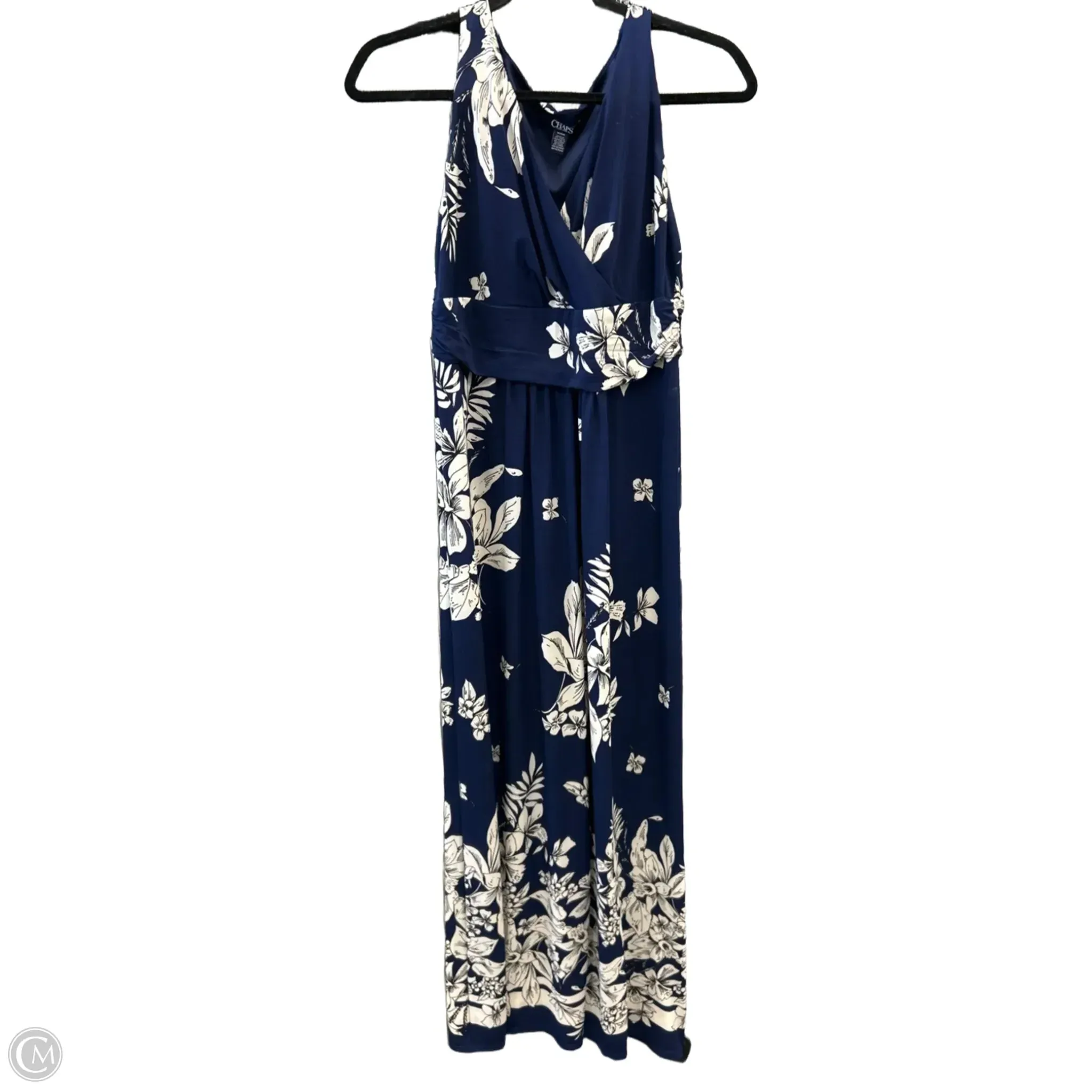 Dress Casual Maxi By Chaps In Blue & White. Size: M