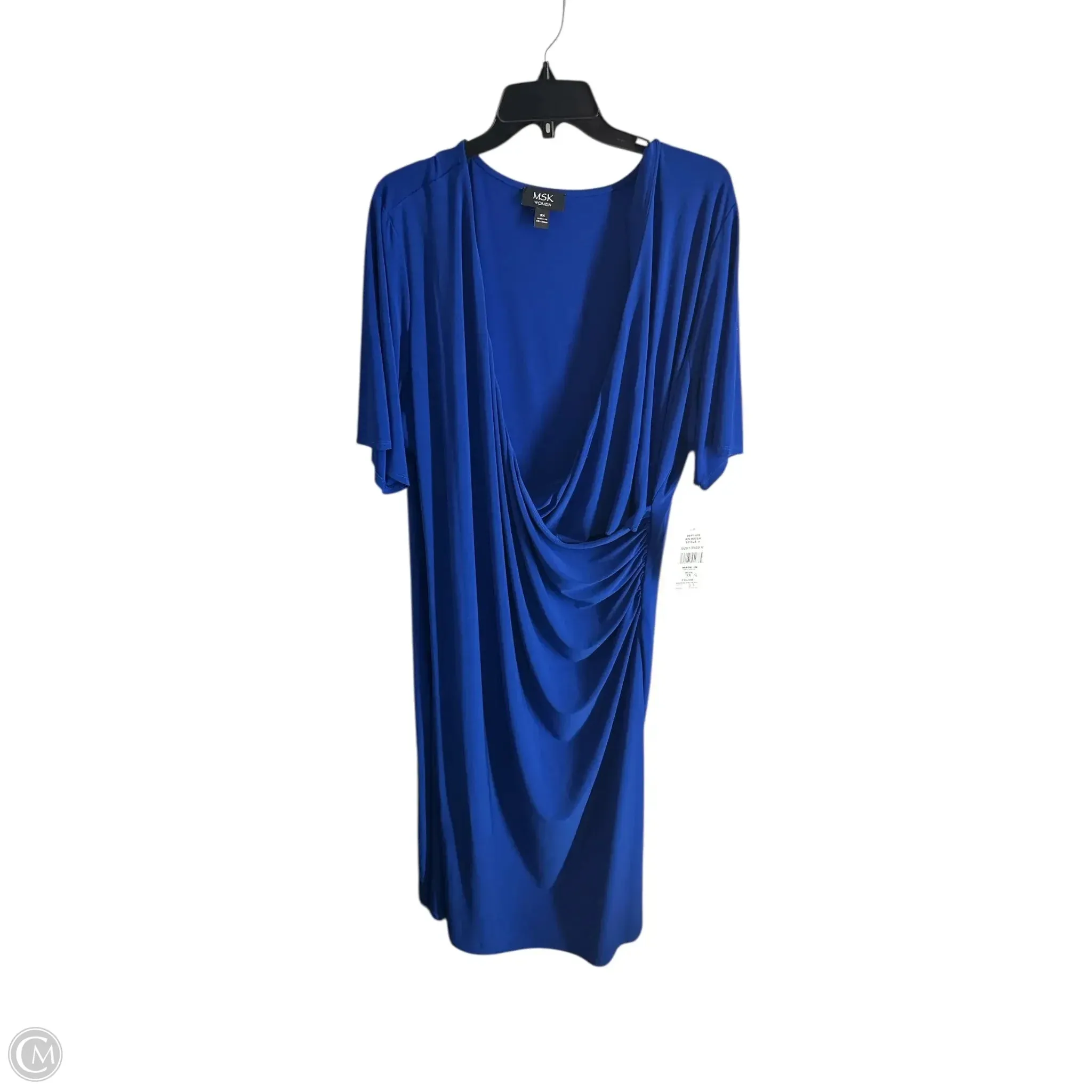 Dress Casual Midi By Msk In Blue. Size: 3x