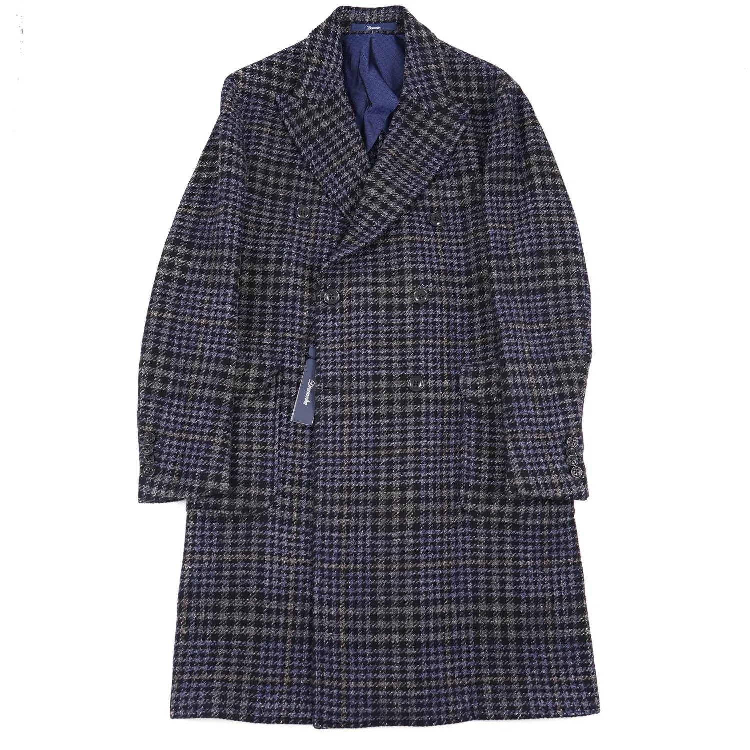 Drumohr Layered Plaid Wool Overcoat