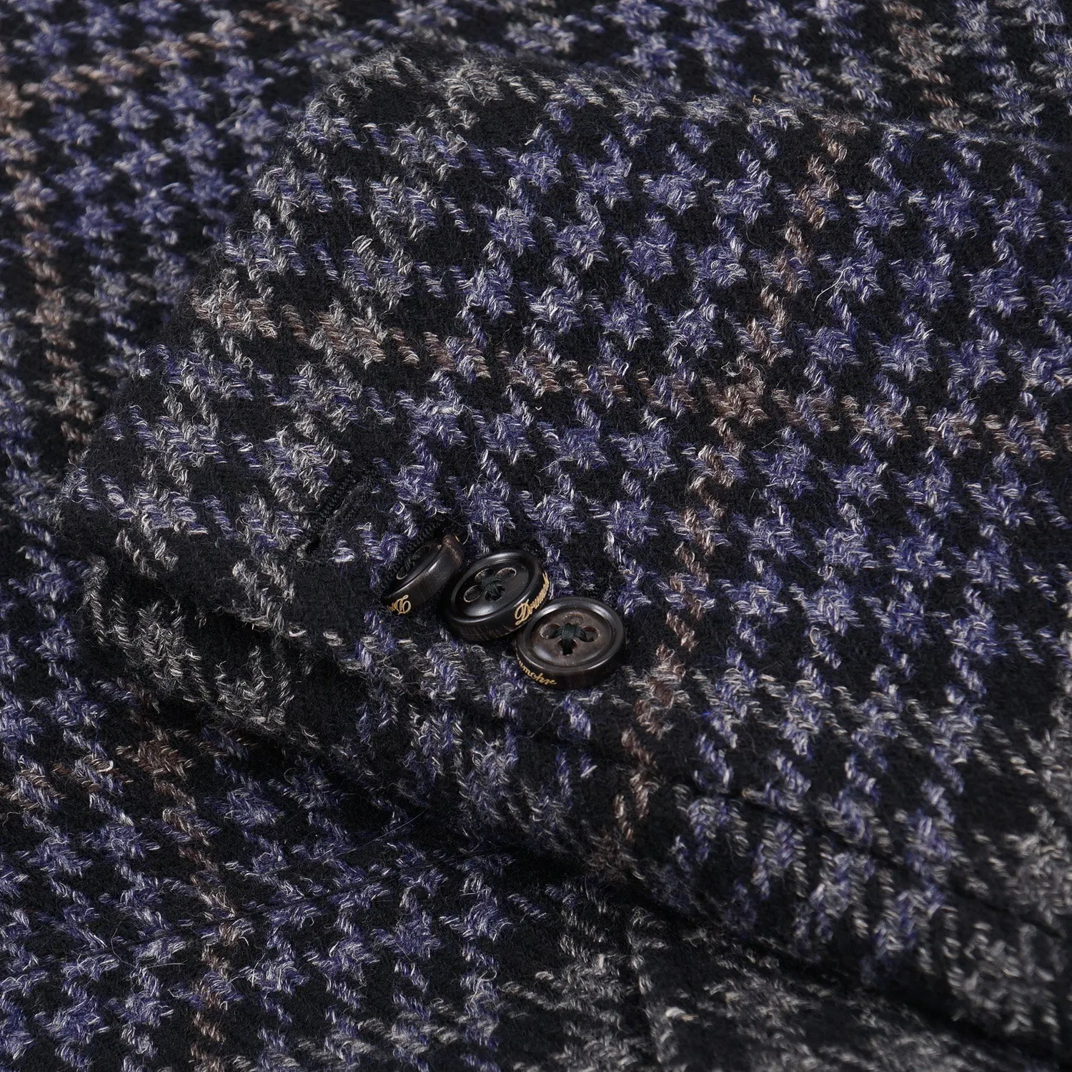 Drumohr Layered Plaid Wool Overcoat