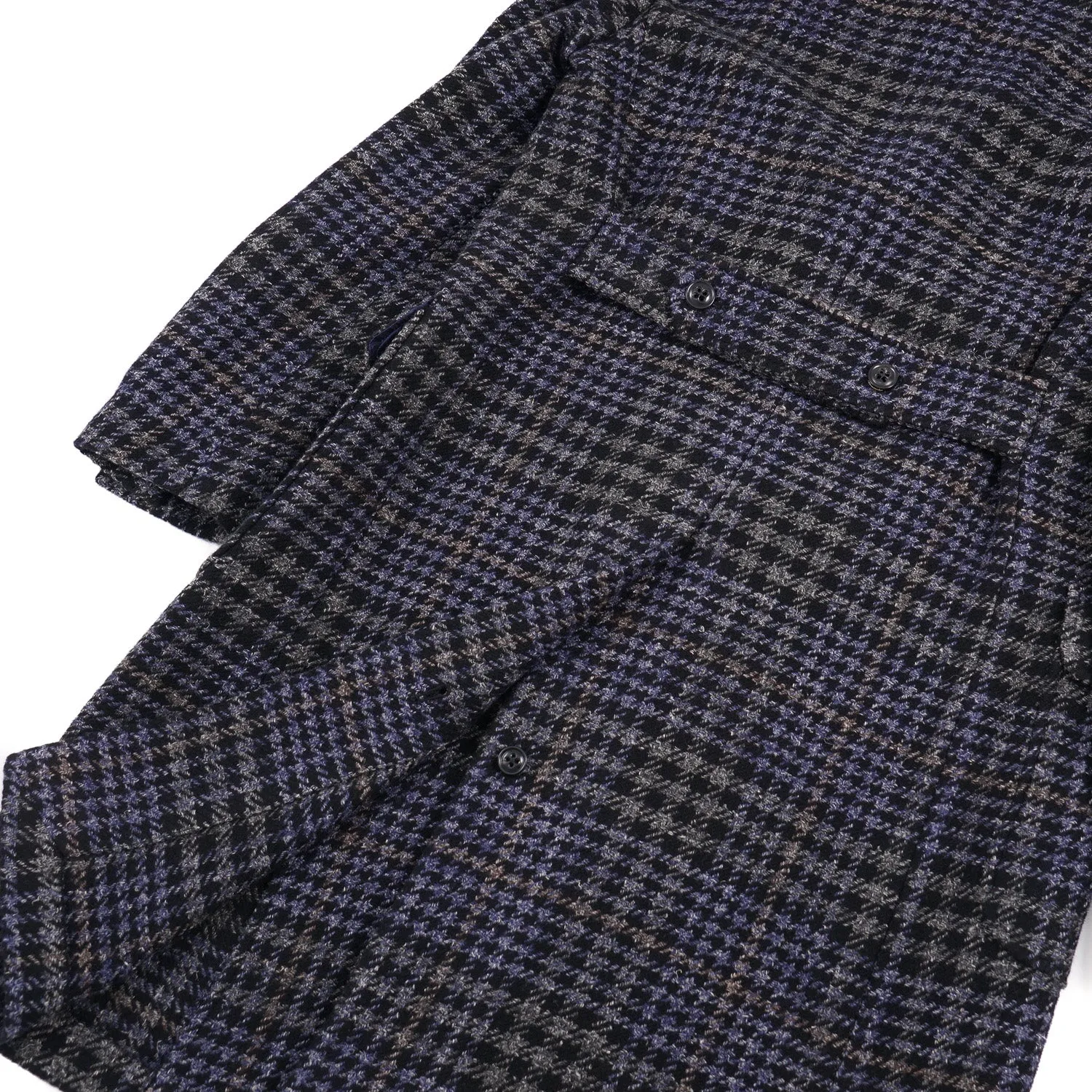 Drumohr Layered Plaid Wool Overcoat
