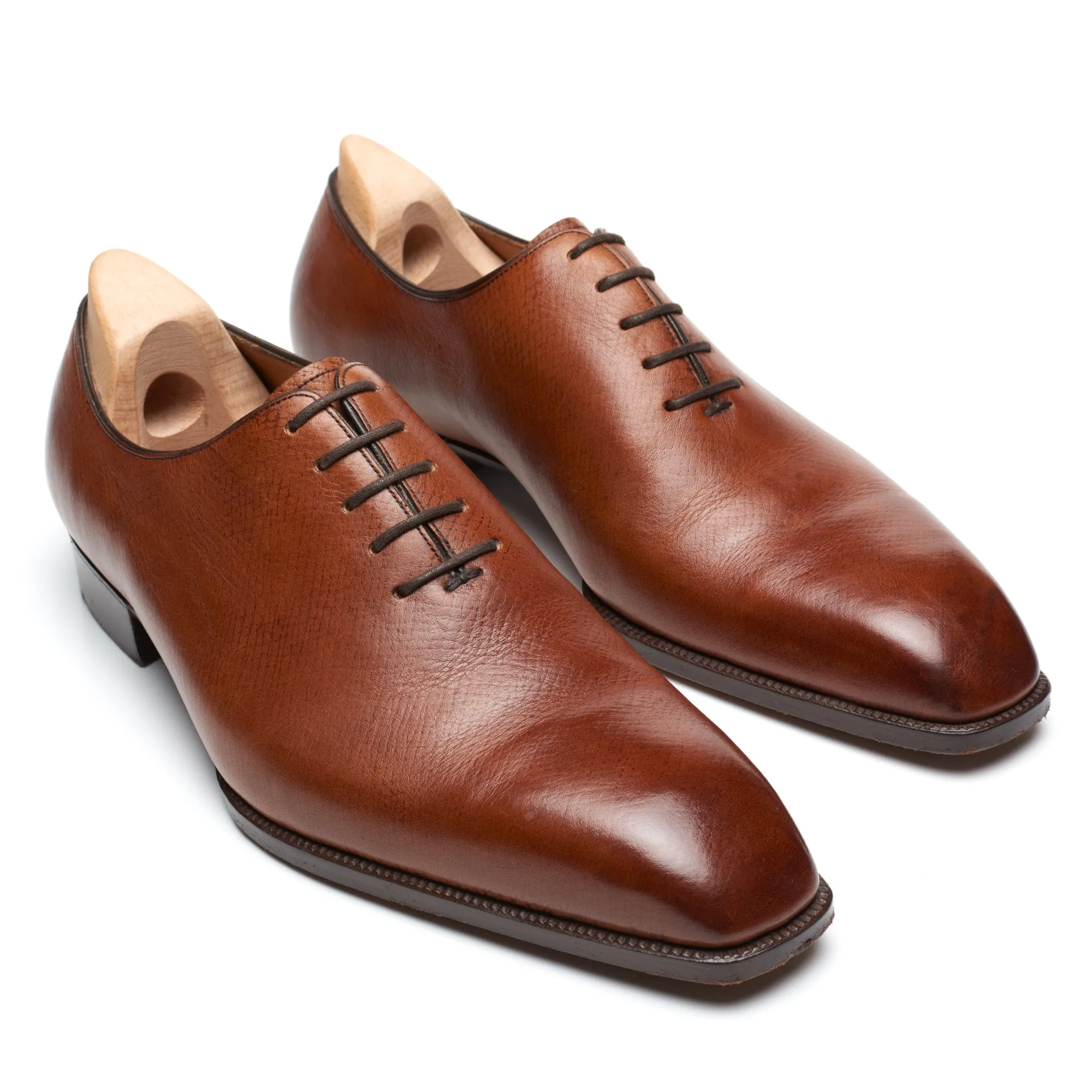 GAZIANO & GIRLING Bespoke Sinatra Seamless Wholecut Shoes US 8.5 Hatchgrain