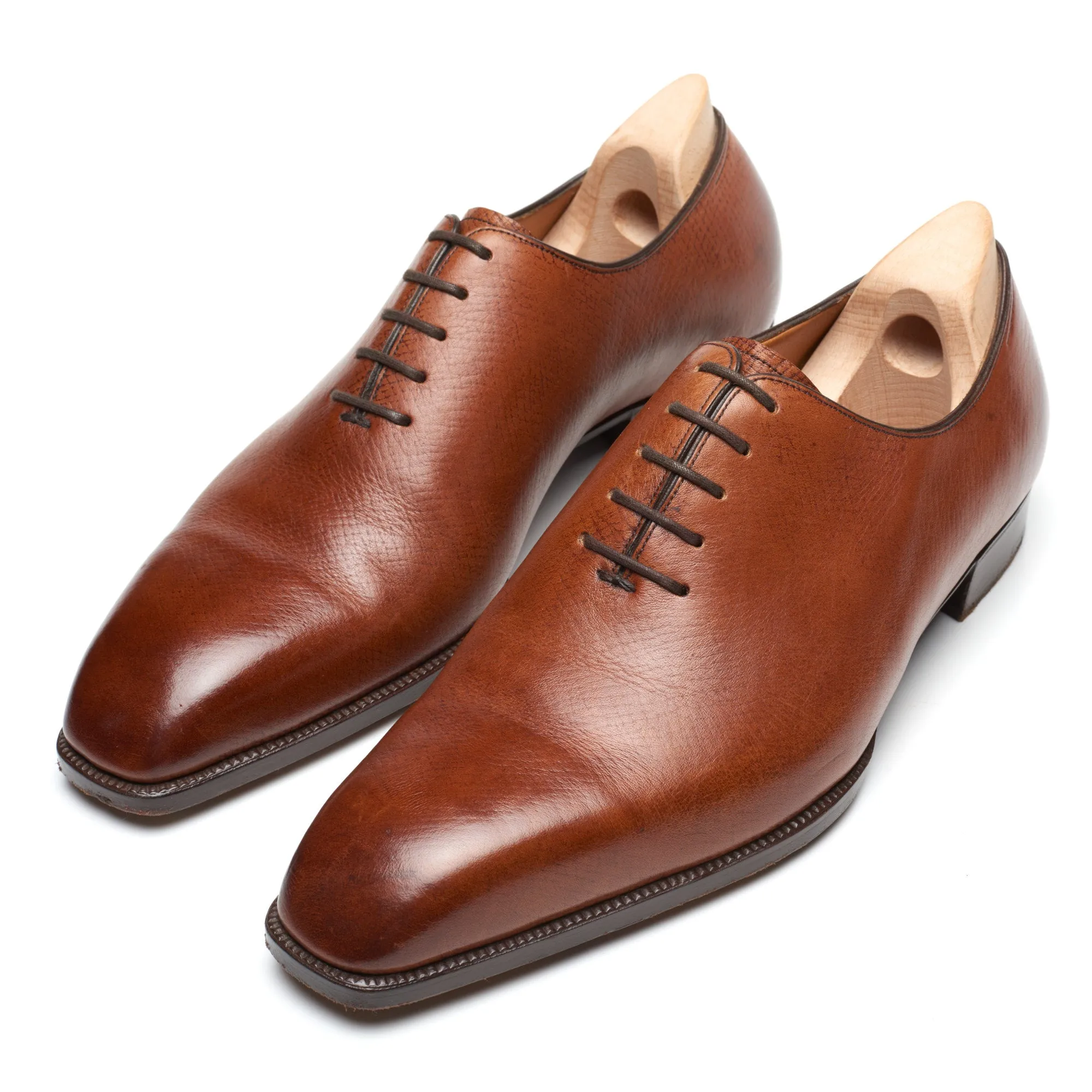 GAZIANO & GIRLING Bespoke Sinatra Seamless Wholecut Shoes US 8.5 Hatchgrain