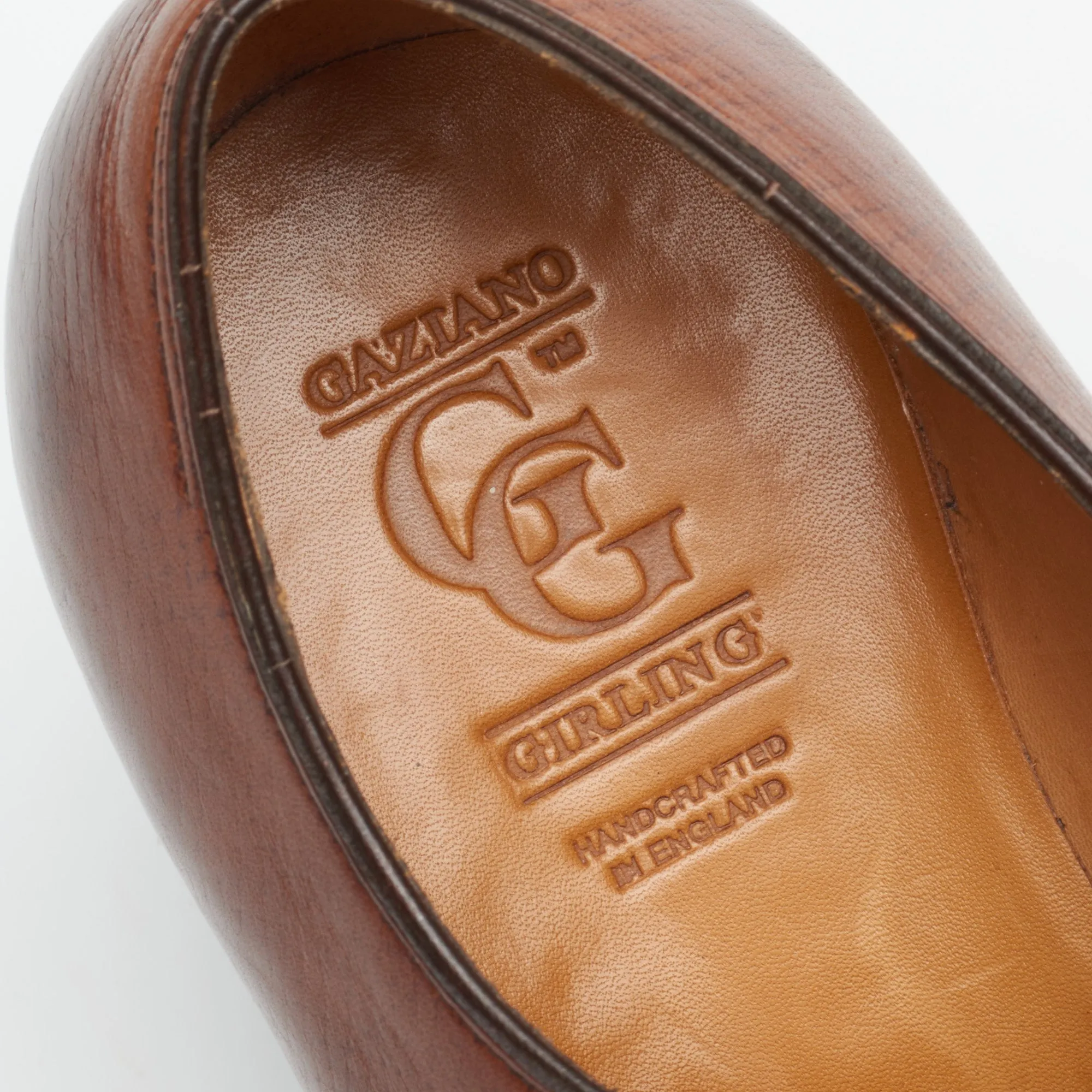GAZIANO & GIRLING Bespoke Sinatra Seamless Wholecut Shoes US 8.5 Hatchgrain