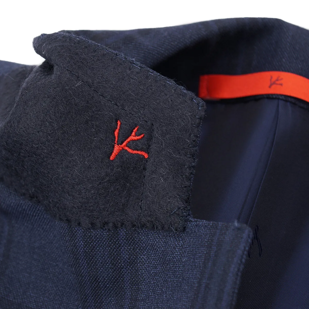 Isaia Dark Blue Check Wool Sport Coat