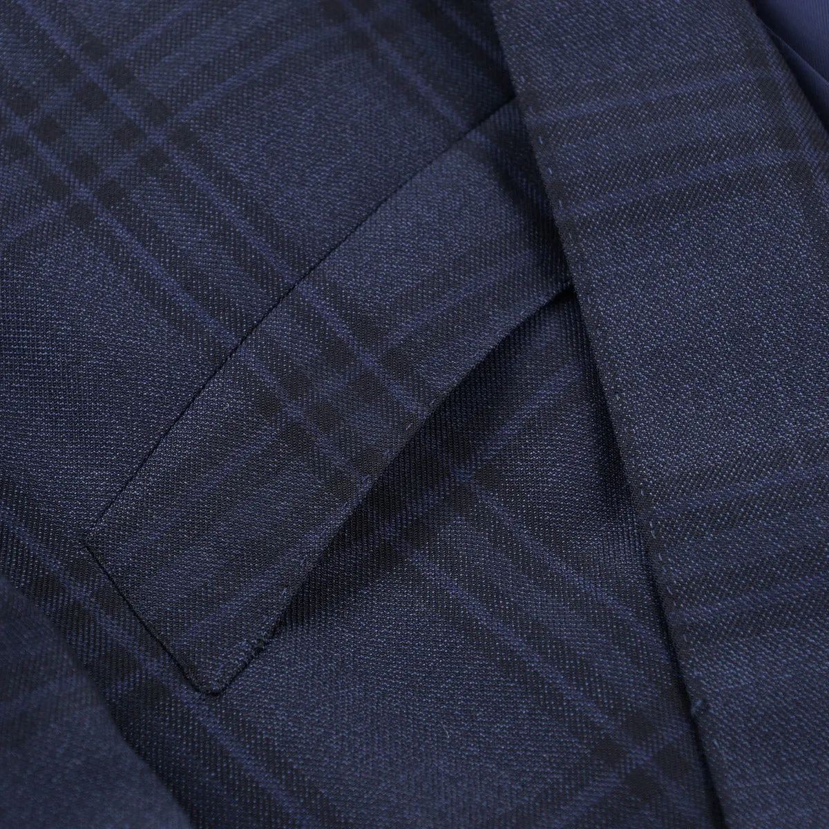Isaia Dark Blue Check Wool Sport Coat