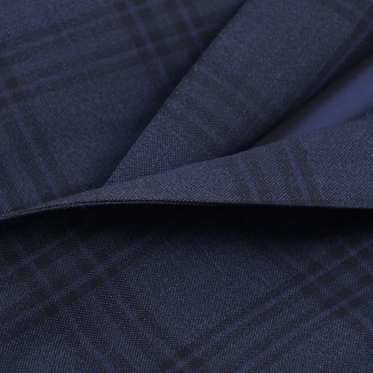 Isaia Dark Blue Check Wool Sport Coat