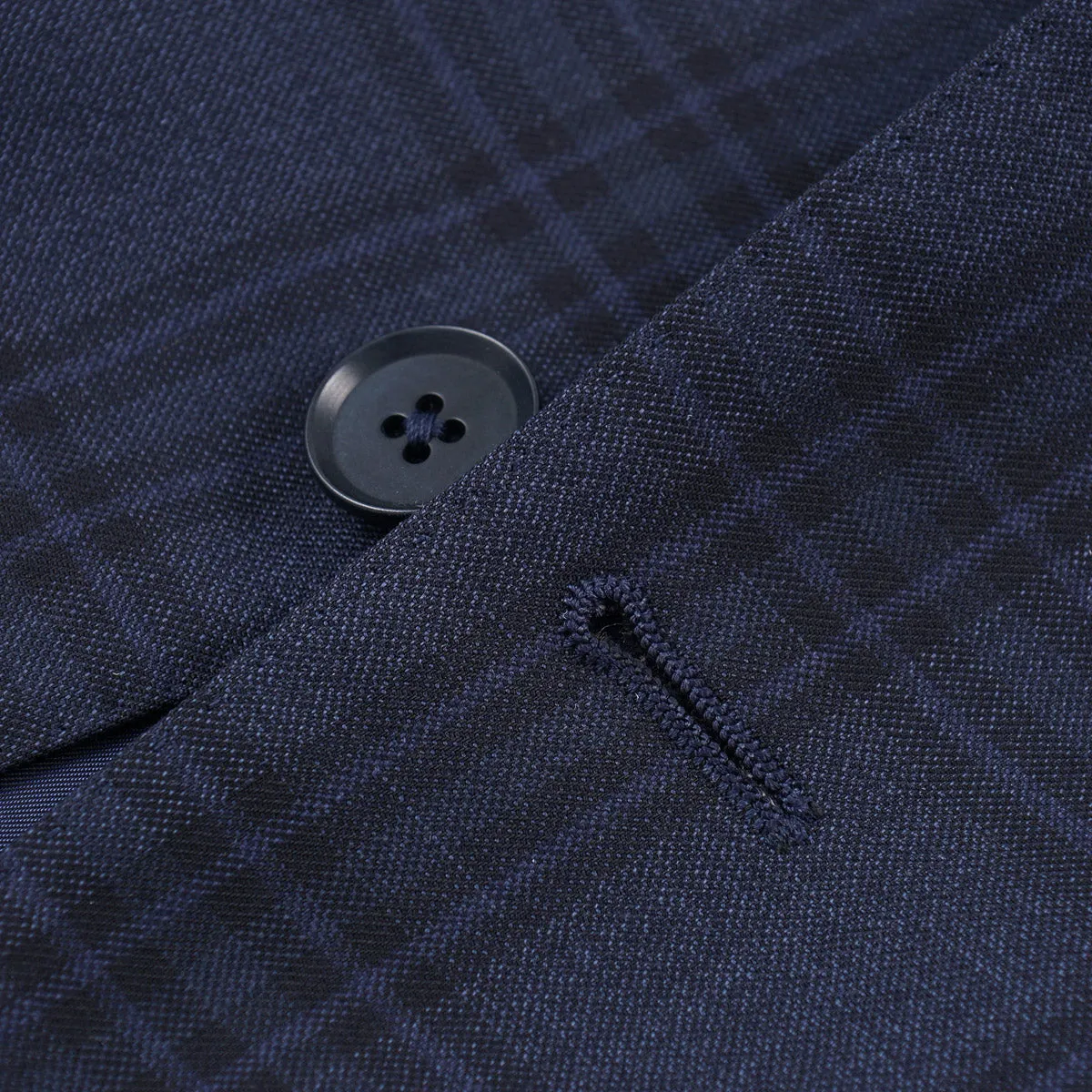 Isaia Dark Blue Check Wool Sport Coat