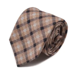 Isaia Soft Wool Tie with Check Print
