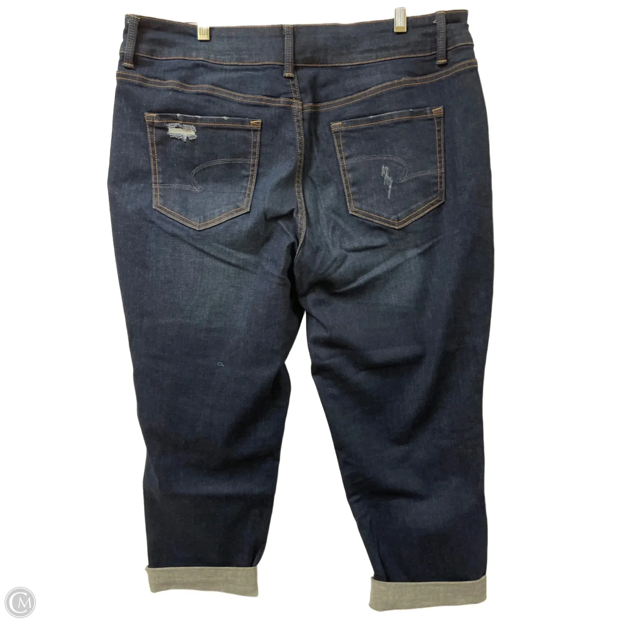 Jeans Cropped By Time And Tru In Blue Denim. Size: 18