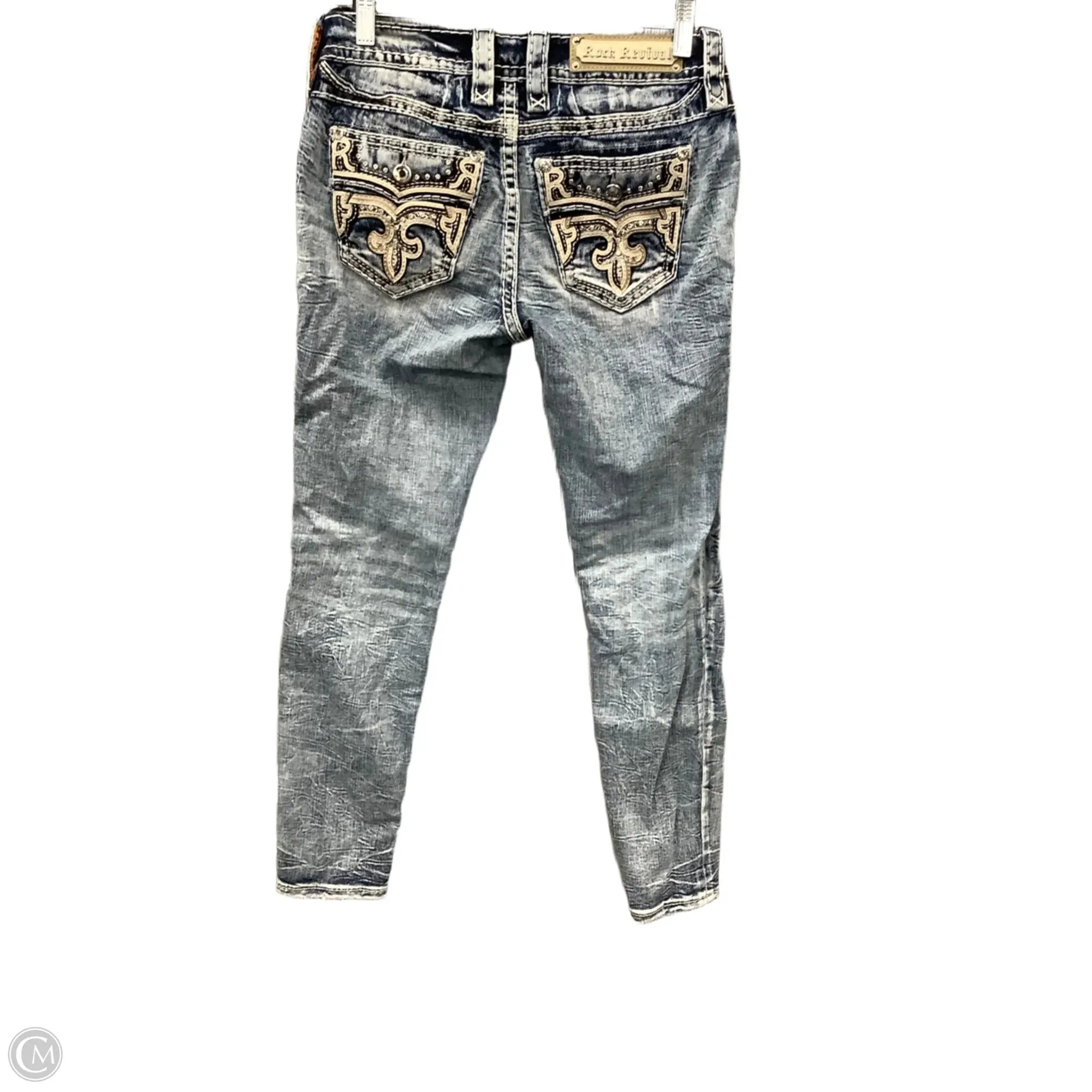 Jeans Skinny By Rock Revival In Blue Denim. Size: 4