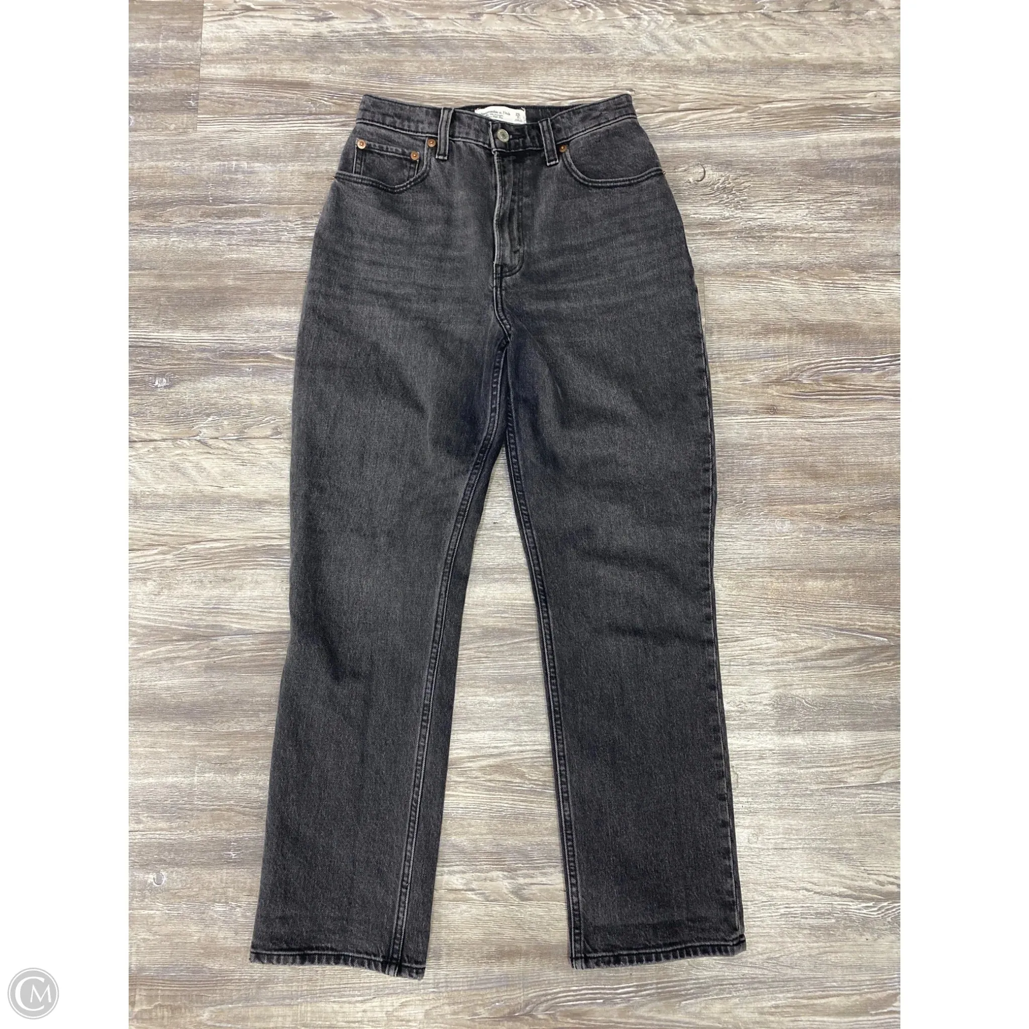 Jeans Straight By Abercrombie And Fitch In Black Denim. Size: 2