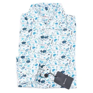 Kiton Hawaiian Print Jersey Cotton Shirt