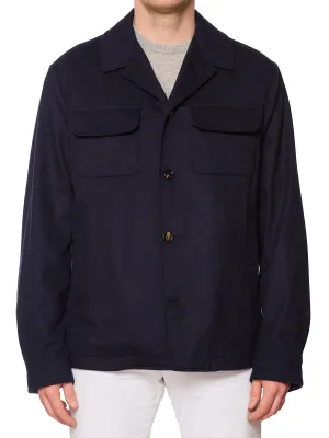 KITON KIRED  Travtek Blue Cashmere Utility Jacket EU 54 US XL Climatek