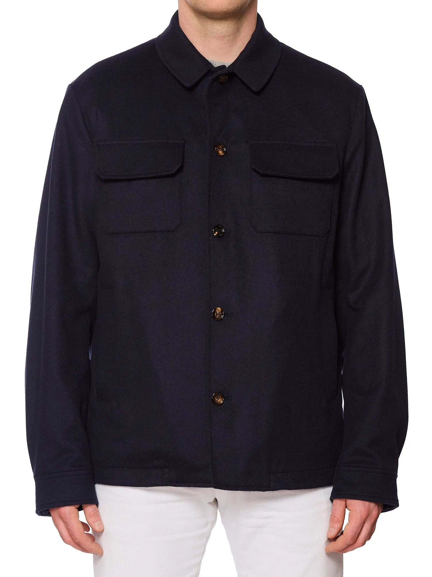 KITON KIRED  Travtek Blue Cashmere Utility Jacket EU 54 US XL Climatek
