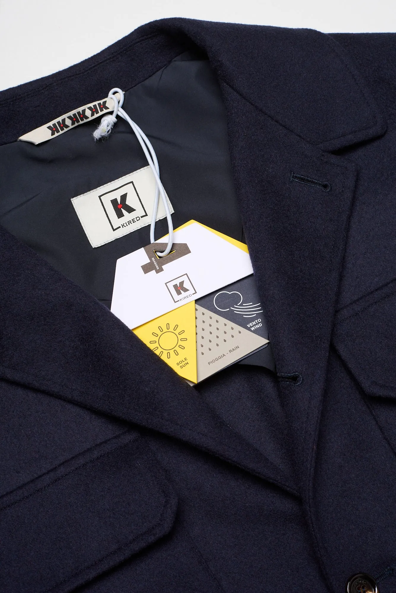 KITON KIRED  Travtek Blue Cashmere Utility Jacket EU 54 US XL Climatek