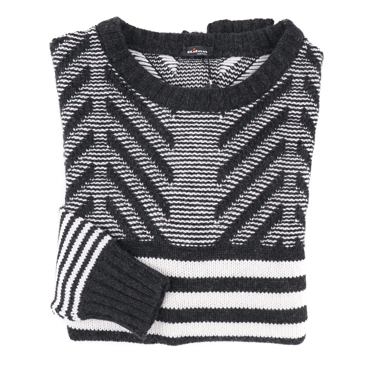 Kiton Patterned Knit Cashmere Sweater