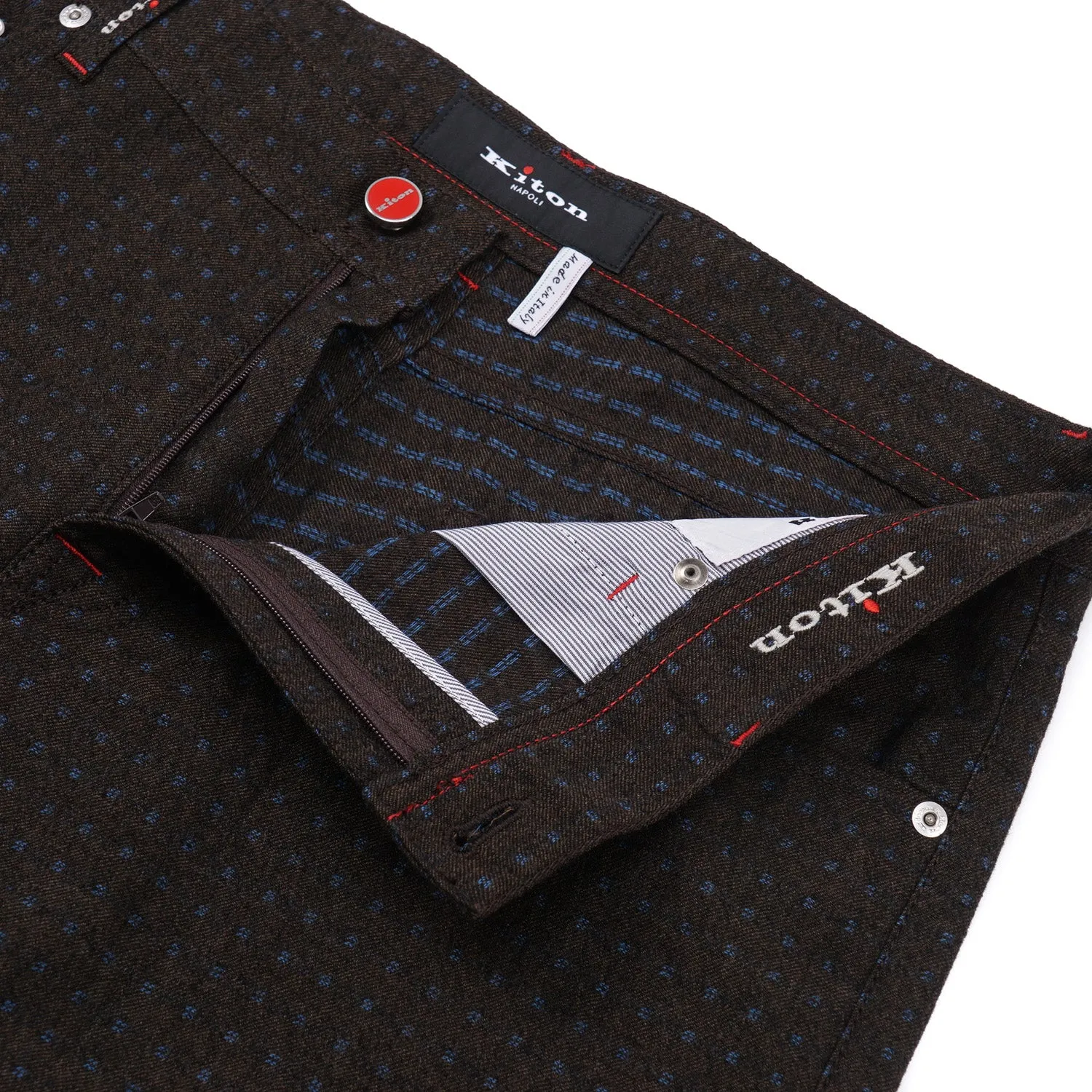 Kiton Slim Fit Five-Pocket Wool Pants