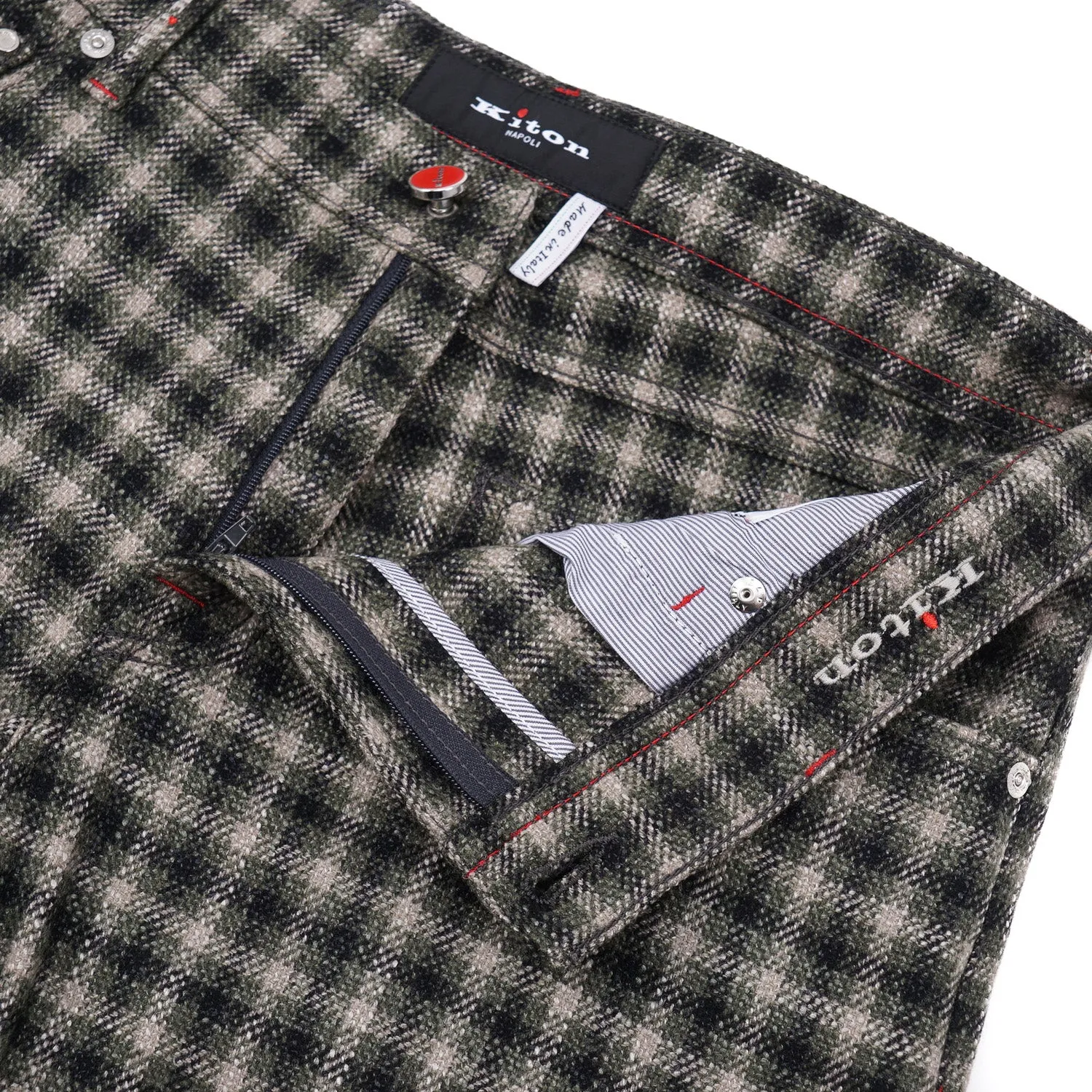 Kiton Slim Fit Five-Pocket Wool Pants