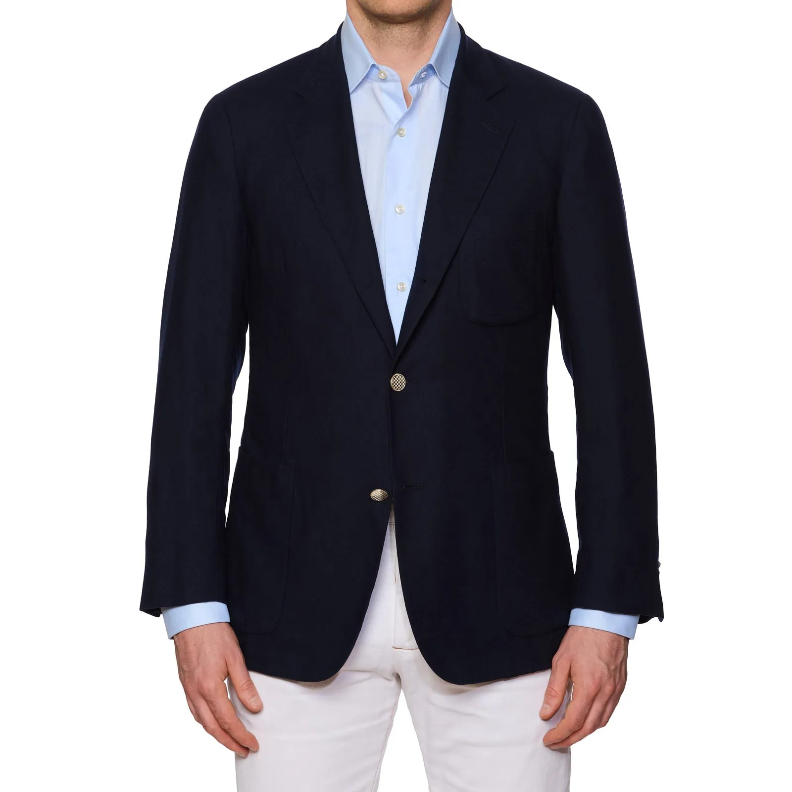 LORO PIANA Navy Blue Baby Cashmere Unlined Voyager Blazer Jacket US 40 M