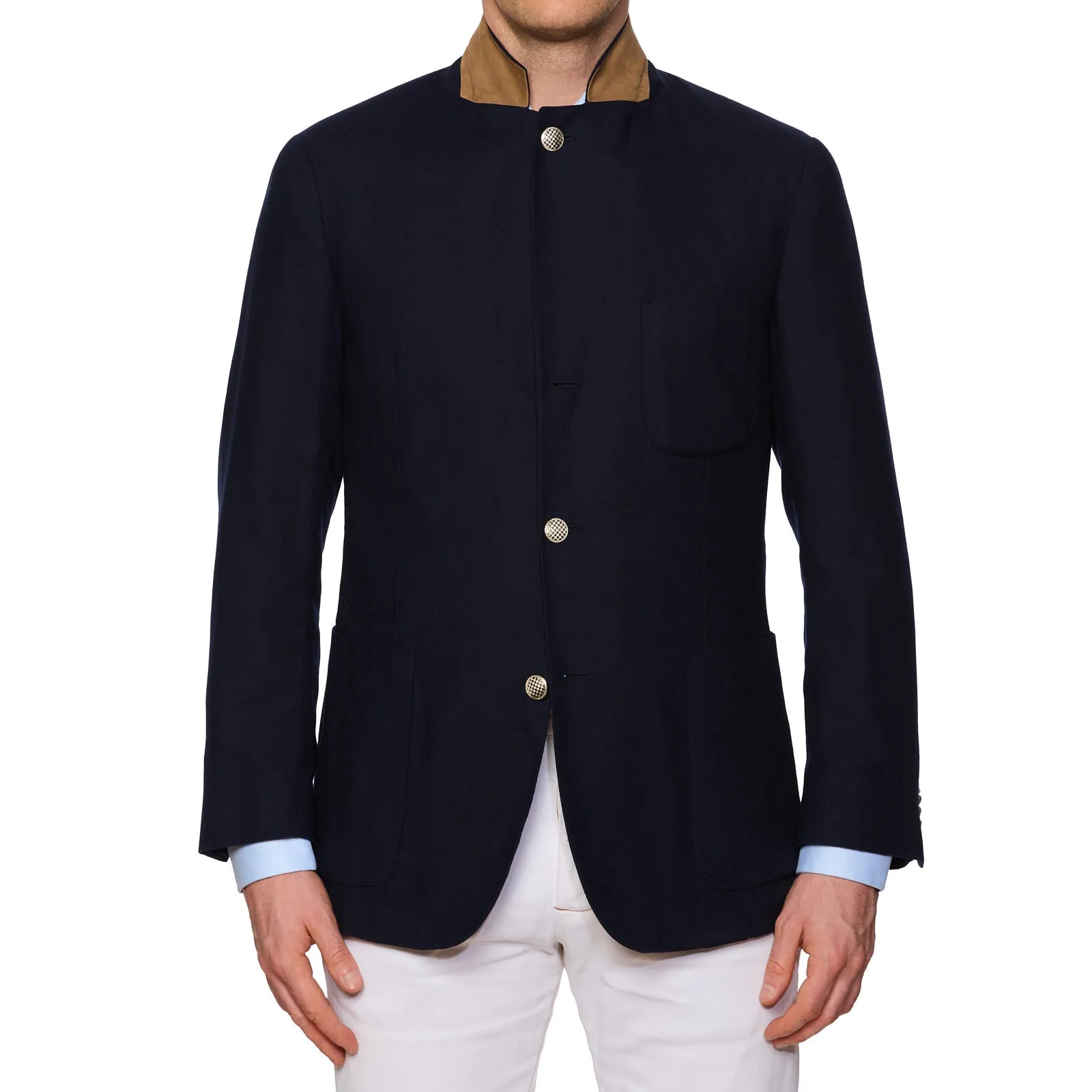 LORO PIANA Navy Blue Baby Cashmere Unlined Voyager Blazer Jacket US 40 M