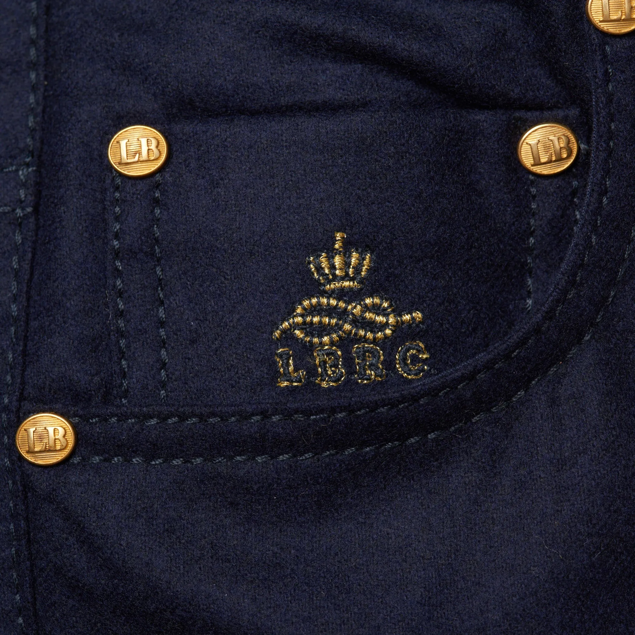 LUIGI BORRELLI Royal Collection L.B.R.C. Caracciolo-RC Blue Wool Jeans Pants N