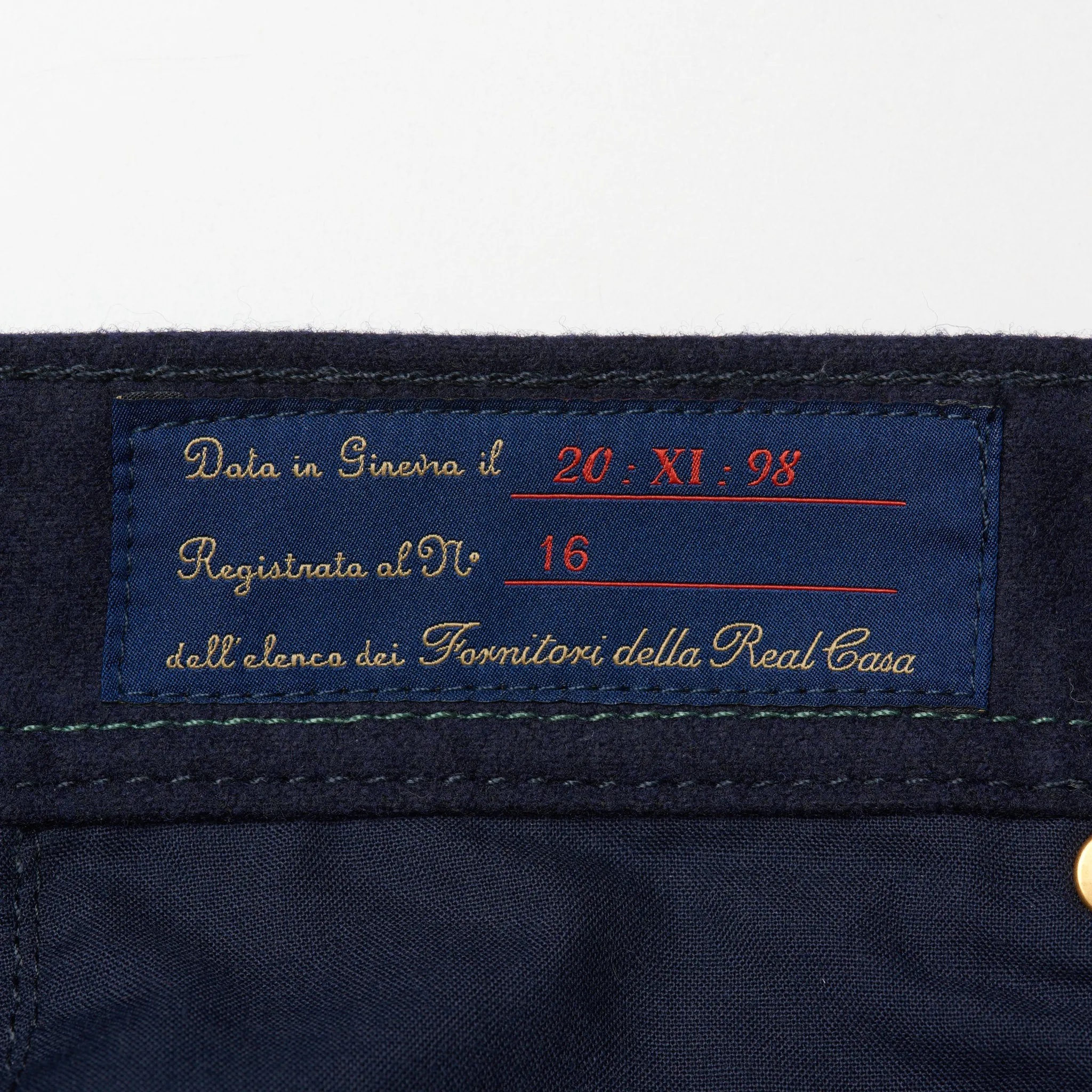 LUIGI BORRELLI Royal Collection L.B.R.C. Caracciolo-RC Blue Wool Jeans Pants N