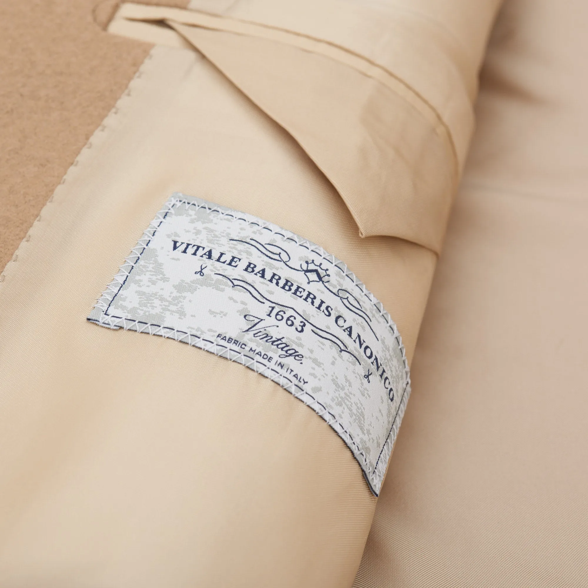 Palumbo x VITALE BARBERIS CANONICO VBC Vintage Camel Wool Flannel Coat NEW