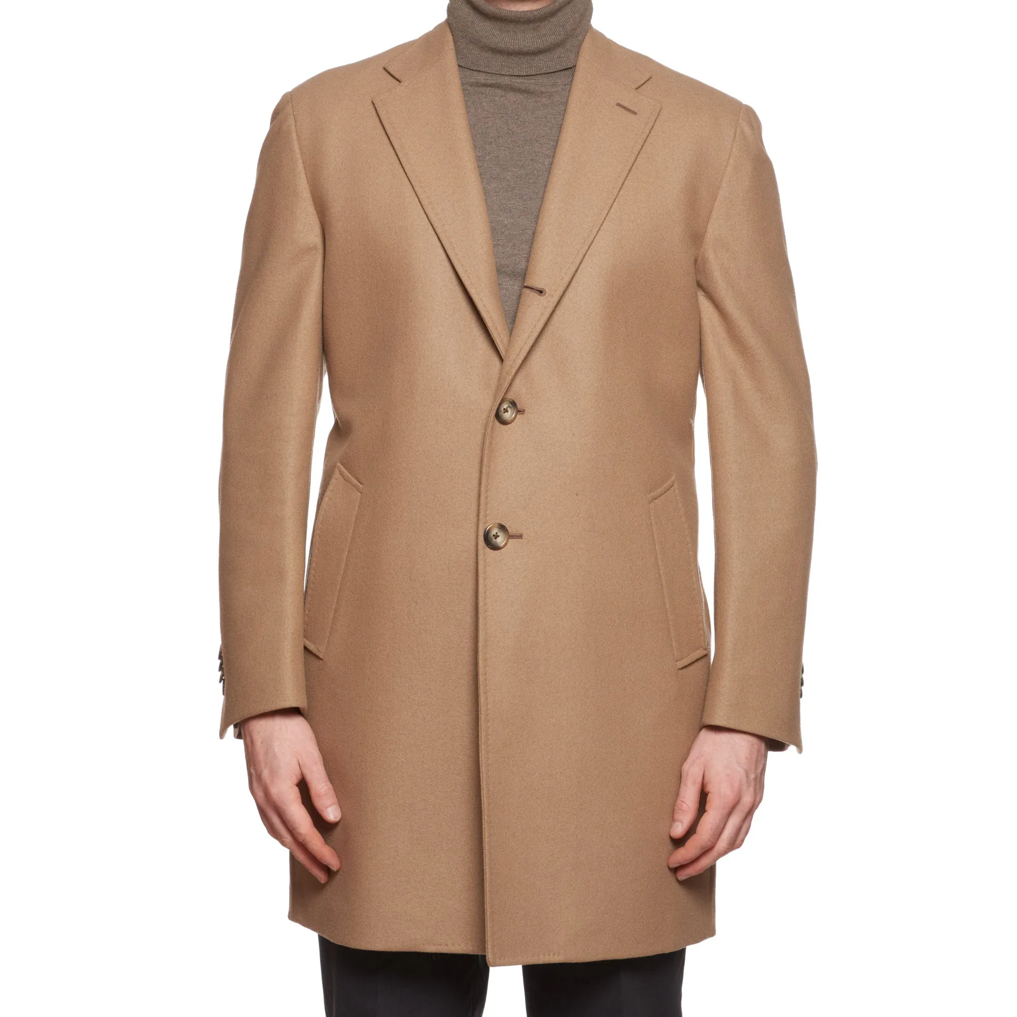 Palumbo x VITALE BARBERIS CANONICO VBC Vintage Camel Wool Flannel Coat NEW