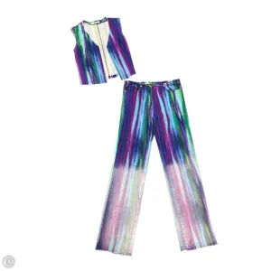 Pants Set 2pc By Ice Jeans In Blue & Purple. Size: M