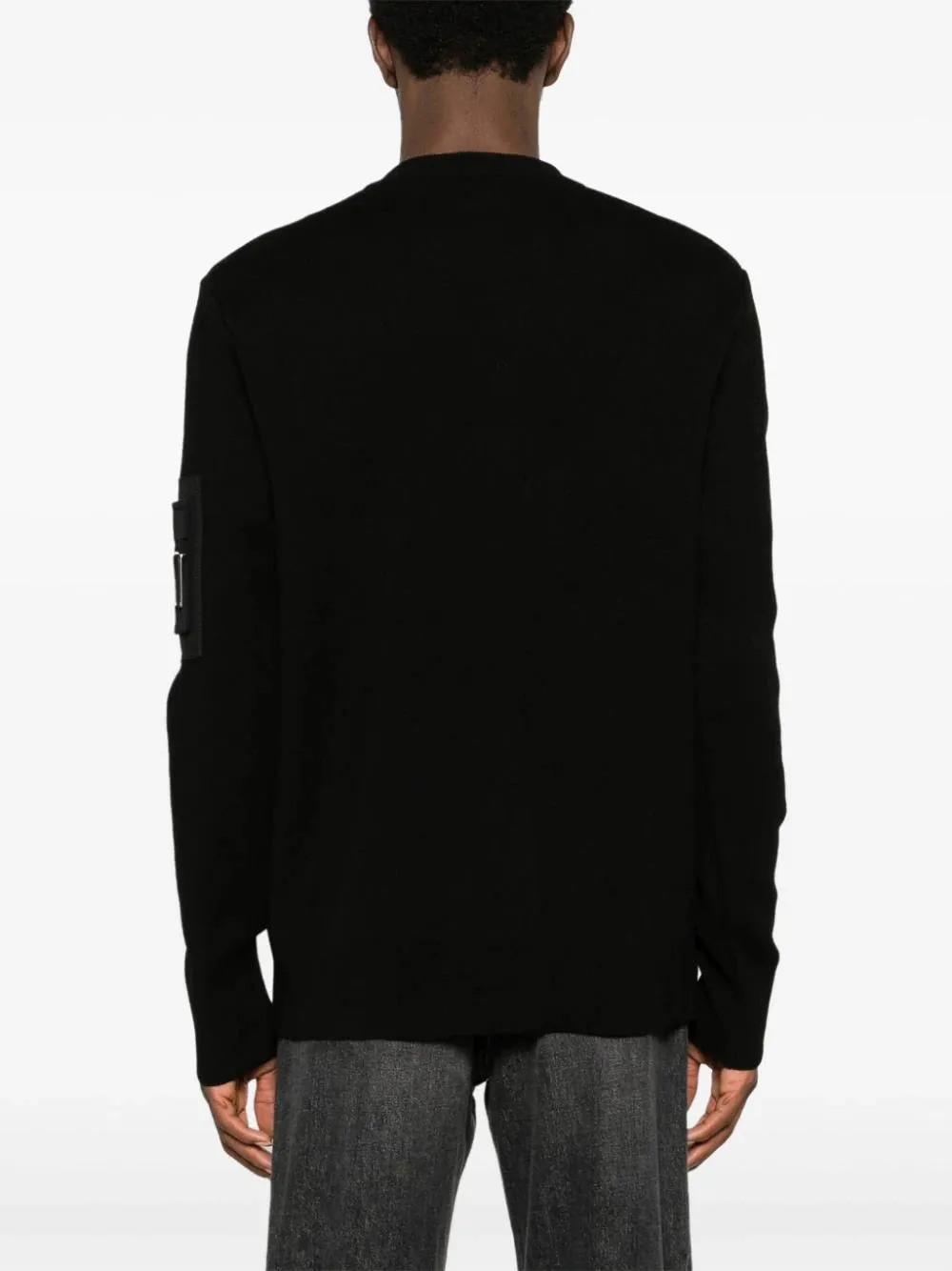Pocket-Appliqu Wool Jumper