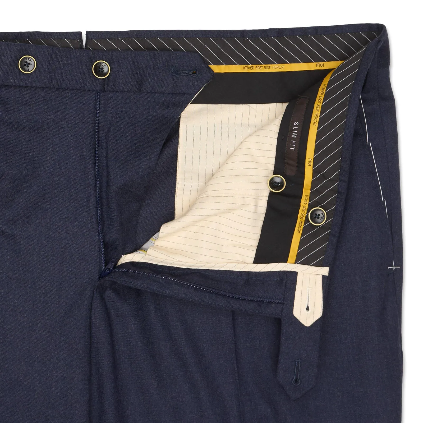 PT01 PANTALONI TORINO Blue Stretch Flannel HEPCAT Dress Pants NEW