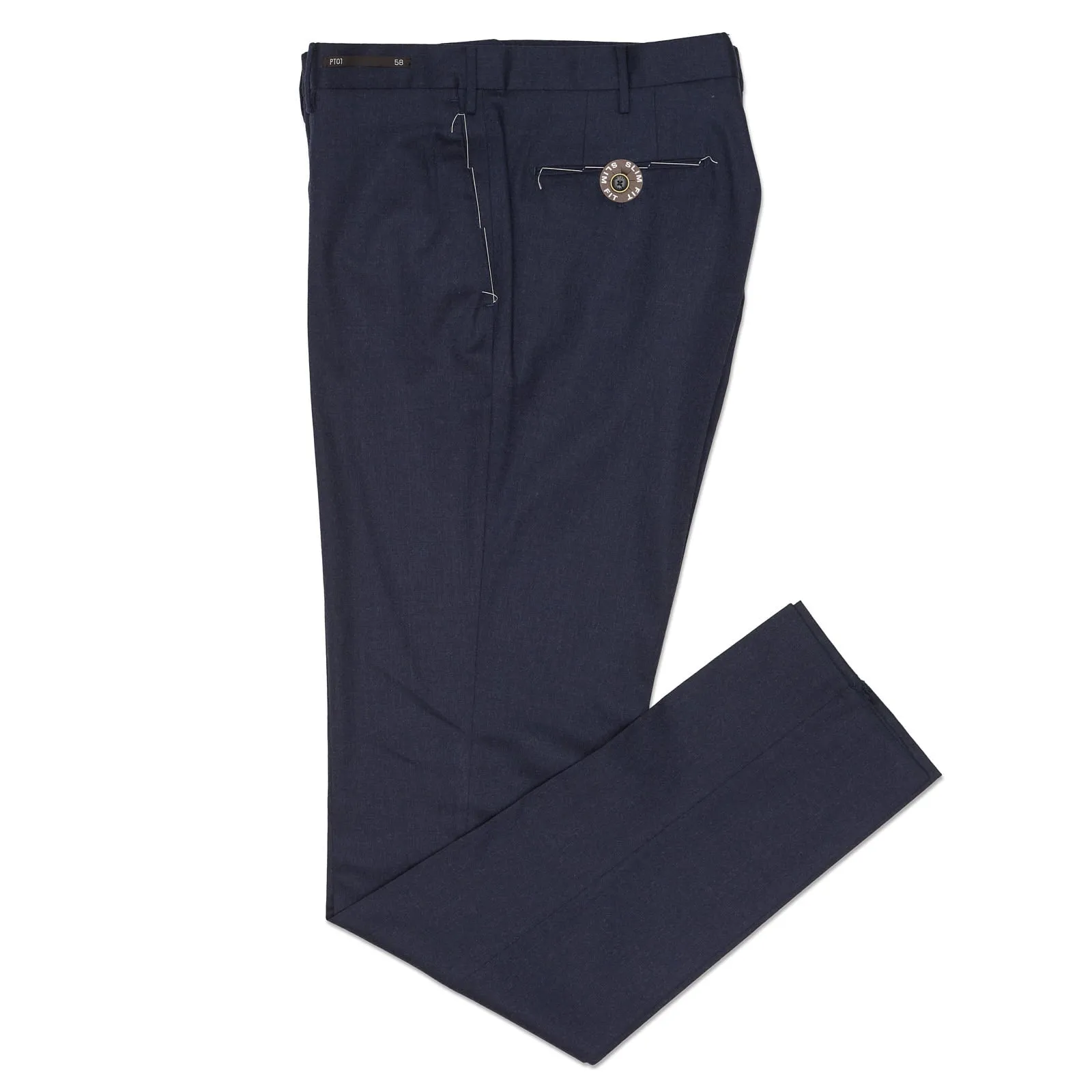 PT01 PANTALONI TORINO Blue Stretch Flannel HEPCAT Dress Pants NEW