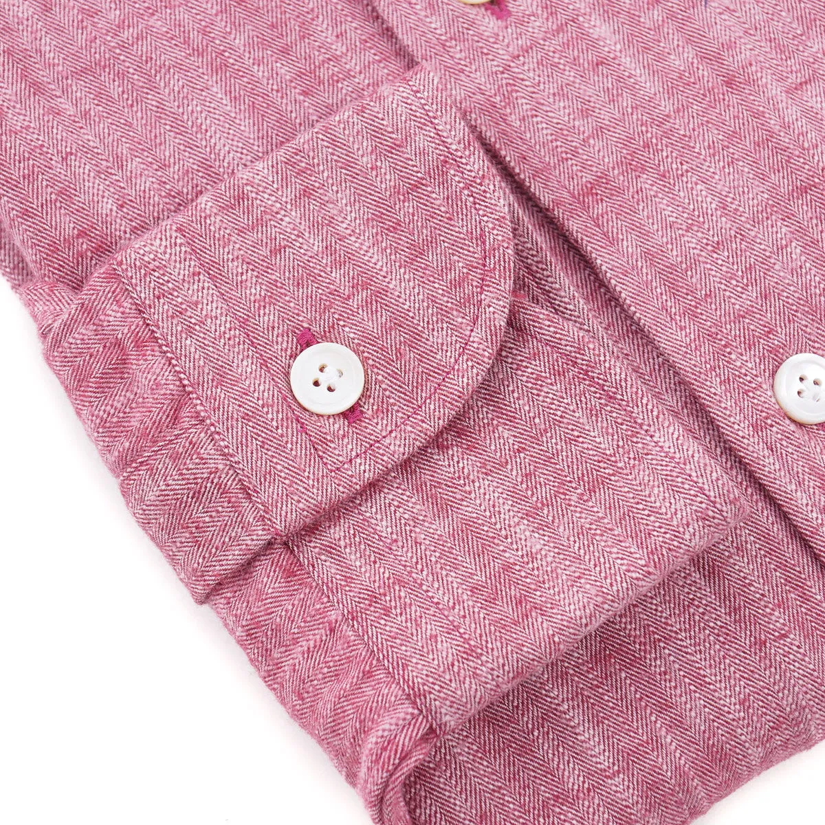 Sannino Slim-Fit Herringbone Denim Shirt