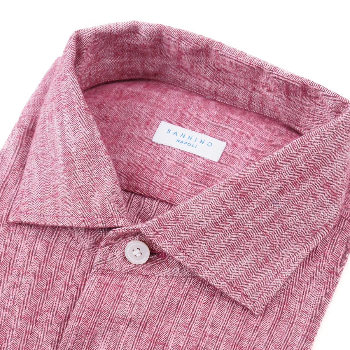 Sannino Slim-Fit Herringbone Denim Shirt