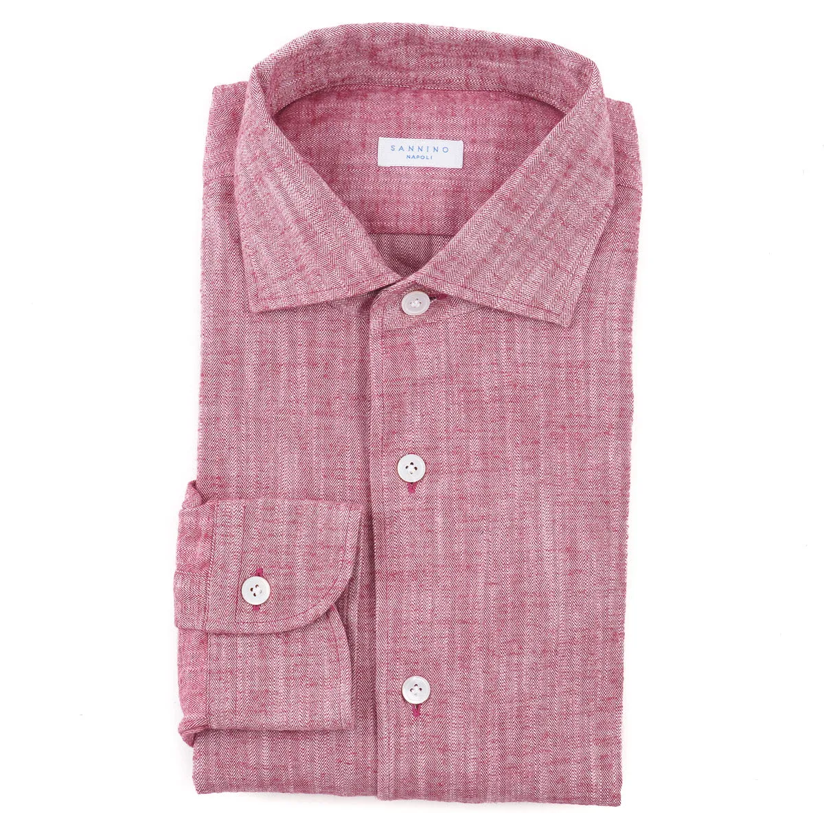 Sannino Slim-Fit Herringbone Denim Shirt