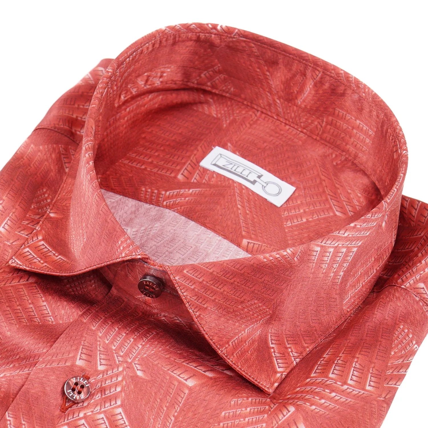 Zilli Silk Shirt in Geometric Monogram Print