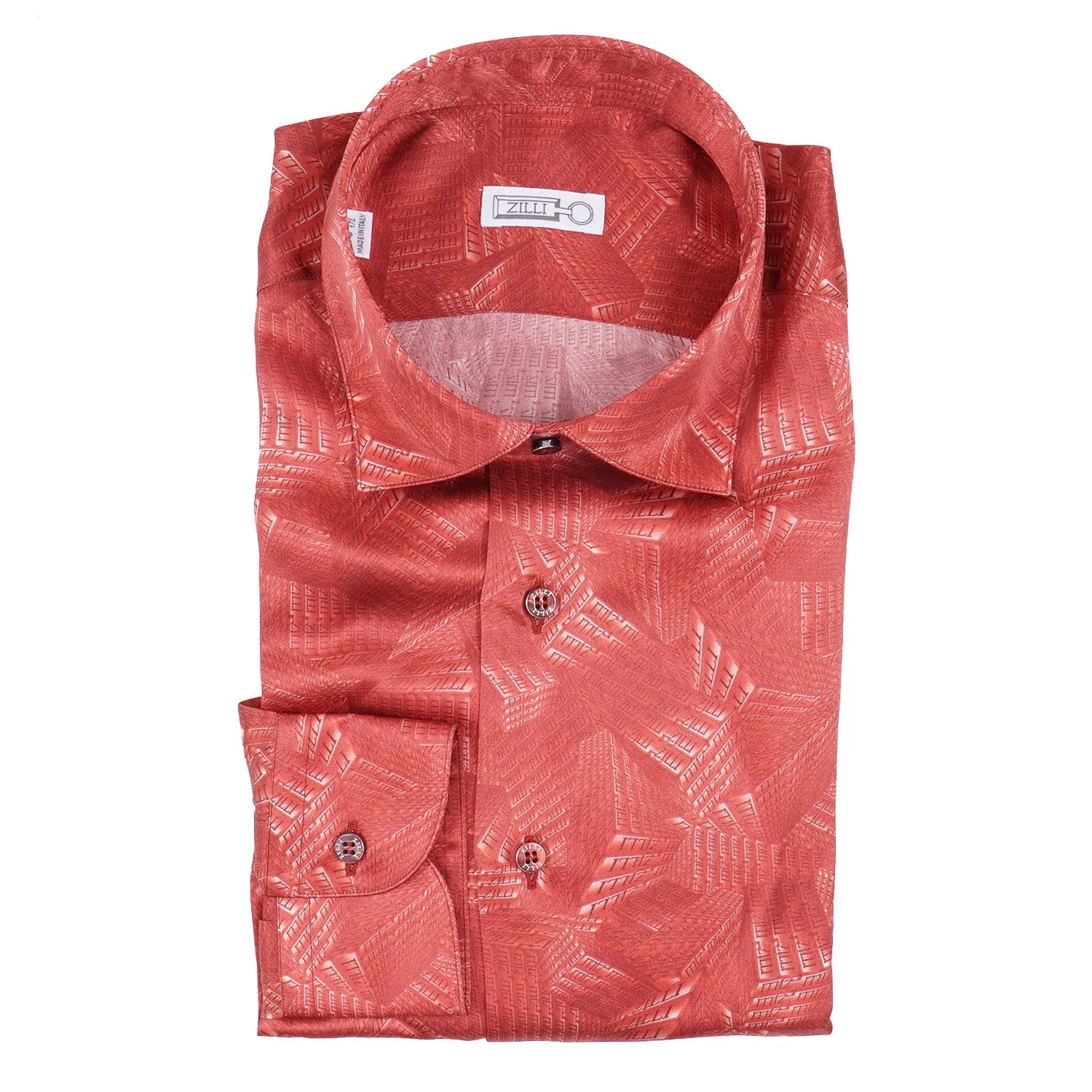 Zilli Silk Shirt in Geometric Monogram Print