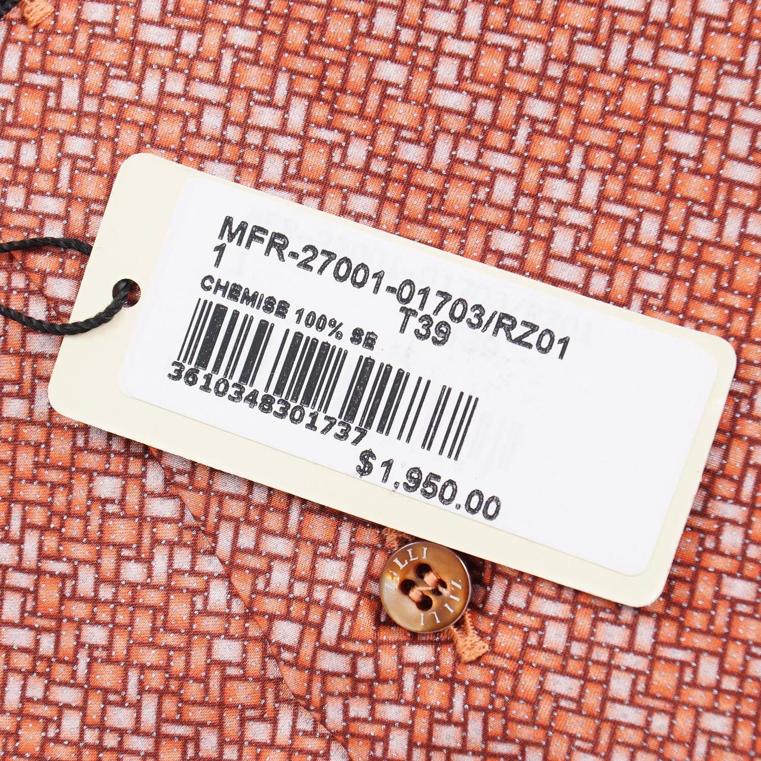 Zilli Silk Shirt in Orange Geometric Print