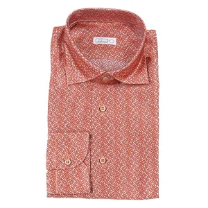 Zilli Silk Shirt in Orange Geometric Print